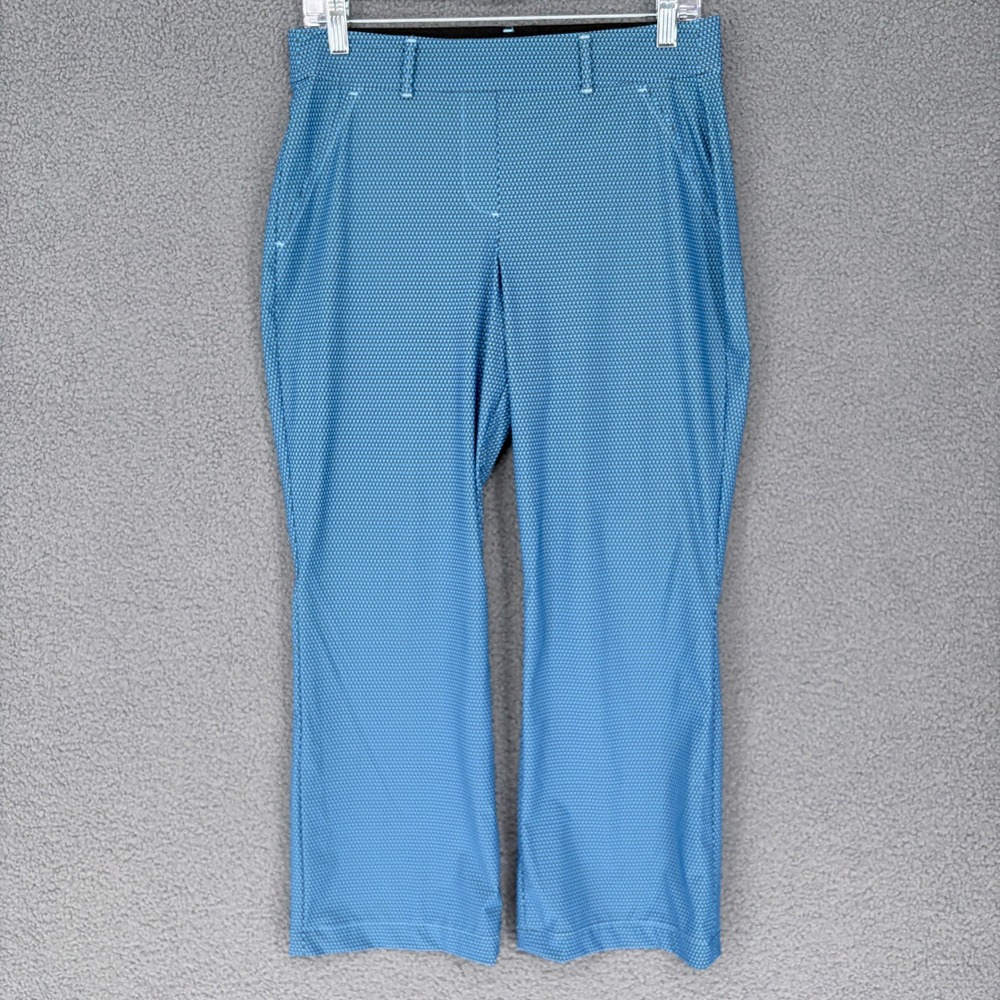 Spanx Sunshine Solutions Blue Geometric Print Ankle Pants Petite Medium